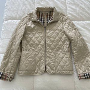 Burberry Womens Farnleigh Quilted Jacket- Beige MEDIUM